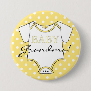 Yellow Polka Dots I'm The Grandma! 7.5 Cm Round Badge