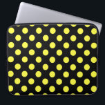Yellow polka dots on black backgound laptop sleeve<br><div class="desc">Yellow polka dots on black backgound</div>