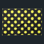 Yellow polka dots on black backgound tea towel<br><div class="desc">Yellow polka dots on black backgound</div>
