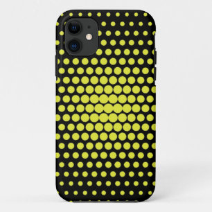 Yellow Polka Dots on Black iPhone 11 Case