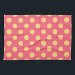 Yellow polka dots on coral tea towel<br><div class="desc">Yellow polka dots on coral</div>