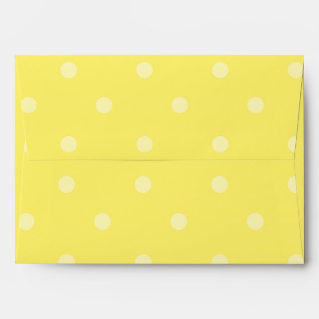 Yellow Polka Dots Party Invitation Envelope (Back (Top Flap))