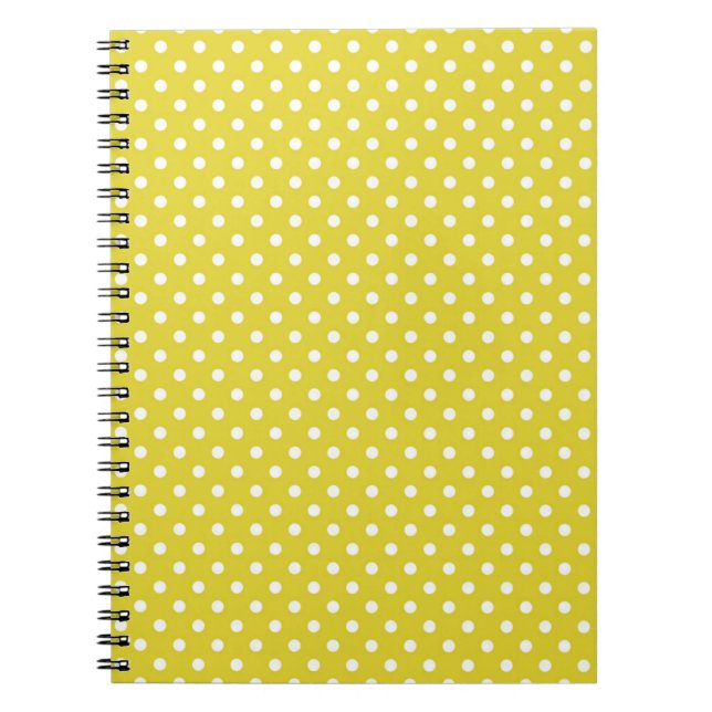 Yellow Polka Dots Pattern Dot Pattern Illustrator  Notebook (Front)