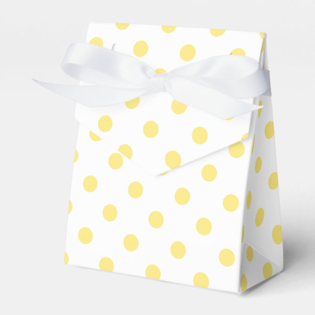 Yellow Polka Dots Pattern Favour Box (Front Side)