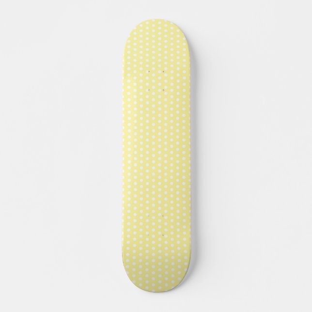 Yellow polka dots pattern. Spotty. Skateboard (Front)