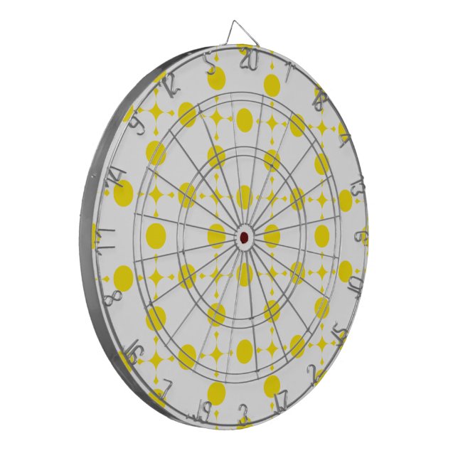 Yellow Polka Dots, Polka Dot Pattern, Dots, Dotted Dartboard (Front Left)