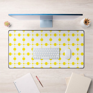 Yellow Polka Dots, Polka Dot Pattern, Dots, Dotted Desk Mat