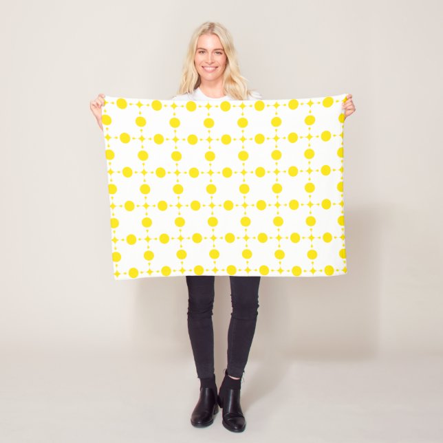 Yellow Polka Dots, Polka Dot Pattern, Dots, Dotted Fleece Blanket (In Situ)