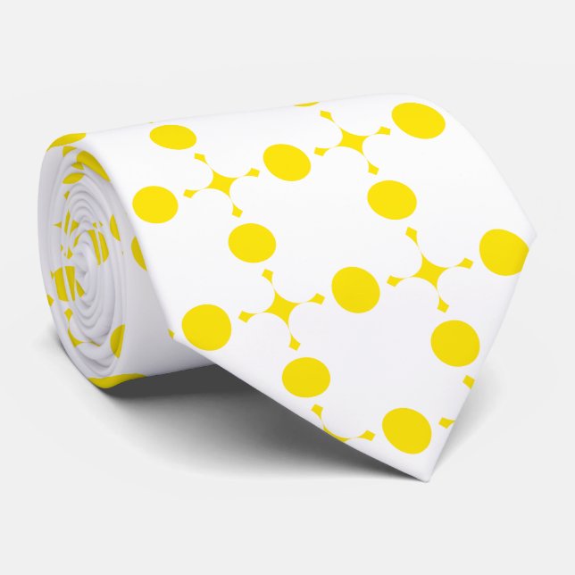 Yellow Polka Dots, Polka Dot Pattern, Dots, Dotted Tie (Rolled)