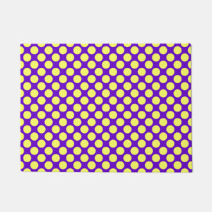 Yellow Polka Dots With Purple Background Doormat