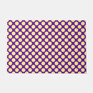 Yellow Polka Dots With Purple Background Doormat