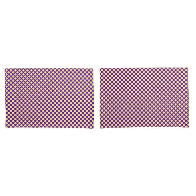 Yellow Polka Dots With Purple Background Pillowcase (Front-Set)