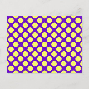 Yellow Polka Dots With Purple Background Postcard