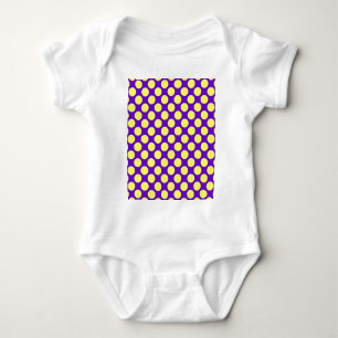 Yellow Polka Dots With Purple Background STaylor Baby Bodysuit