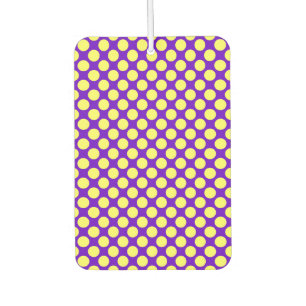 Yellow Polka Dots with Purple Background STaylor Car Air Freshener
