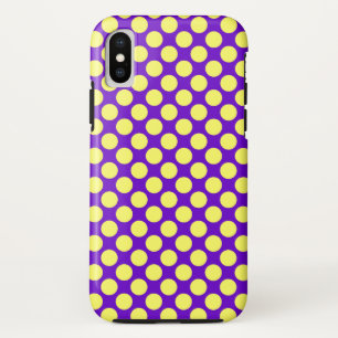 Yellow Polka Dots with Purple Background STaylor iPhone X Case
