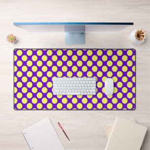 Yellow Polka Dots with Purple Background STaylor Desk Mat