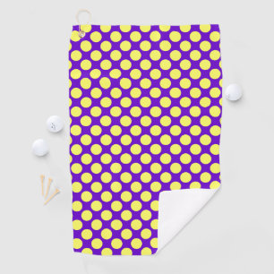 Yellow Polka Dots with Purple Background STaylor Golf Towel