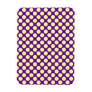 Yellow Polka Dots with Purple Background STaylor Magnet