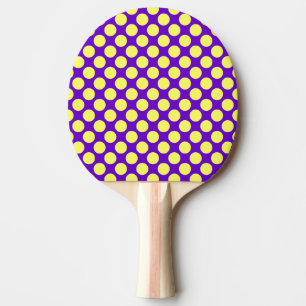 Yellow Polka Dots with Purple Background STaylor Ping Pong Paddle