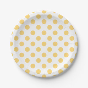 Yellow polkadots paper plate