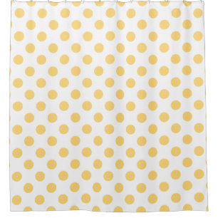 Yellow polkadots shower curtain