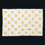 Yellow polkadots tea towel<br><div class="desc">Yellow polkadots on white background</div>