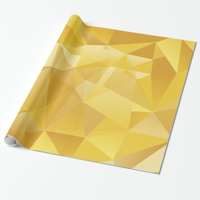 Yellow Polygonal Wrapping Paper (Unrolled)