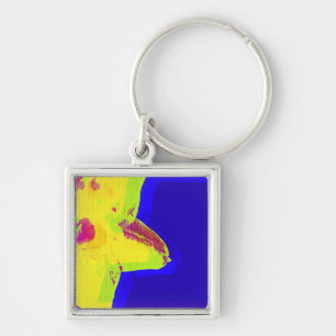 Yellow Pop Art Daffodil Key Chain
