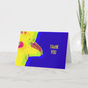 Yellow Pop Art Daffodil Thank You Note Card