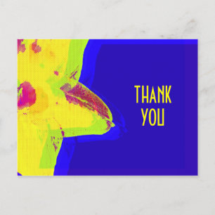 Yellow Pop Art Daffodil Thank You Postcard