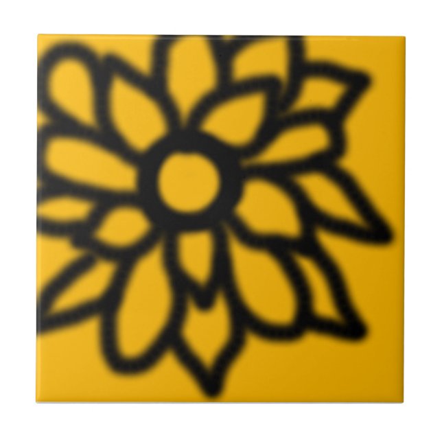 Yellow Pop Art Flower Tile (Front)