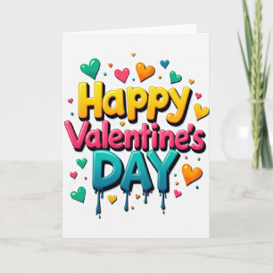 Yellow Pop Art Valentines Day Card