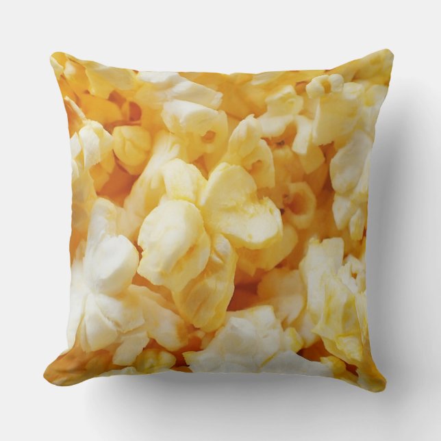 Yellow Popcorn Cotton Throw Pillow (Front)