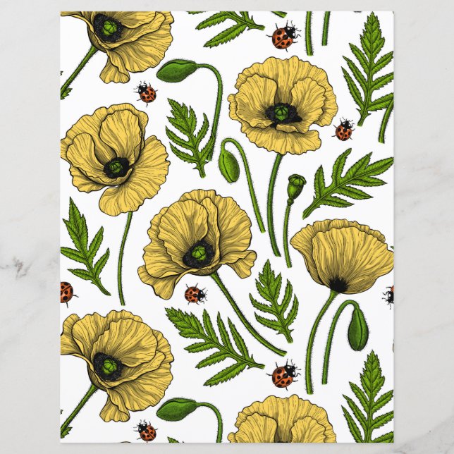 Yellow poppies and ladybugs (Front)