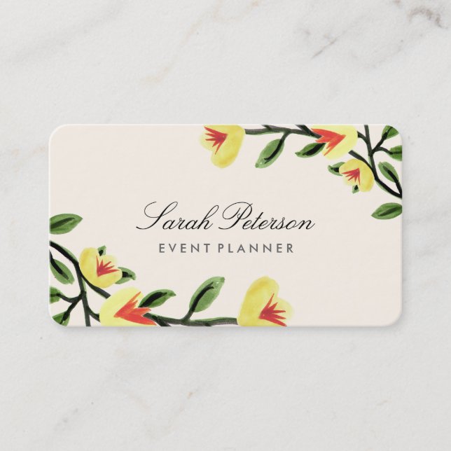 Yellow Poppies Business Card (Front)