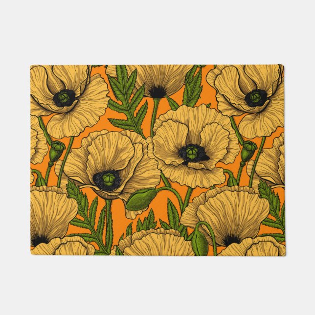 Yellow poppies doormat (Front)