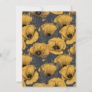 Yellow poppies on navy