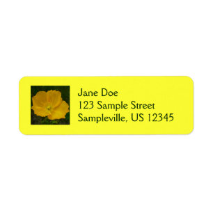 Yellow Poppy Alaskan Wildflower Floral Return Address Label