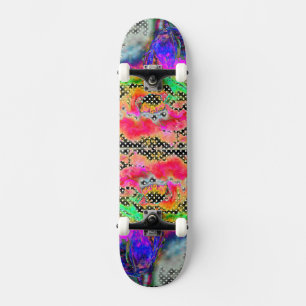 Yellow Poppy black and white polkadots Skateboard
