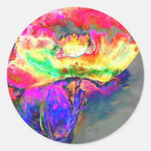 Yellow Poppy Classic Round Sticker
