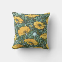 Yellow Poppy ~ Throw Pillow / Cushion