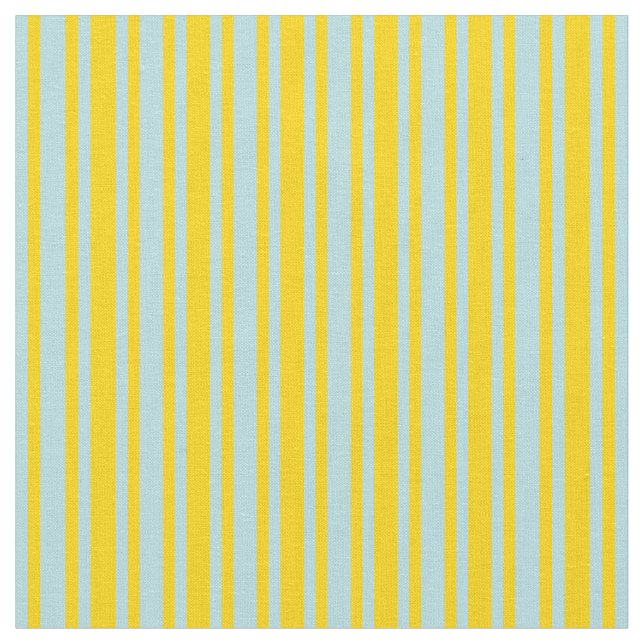 Yellow & Powder Blue Coloured Stripes Fabric (Close Up)