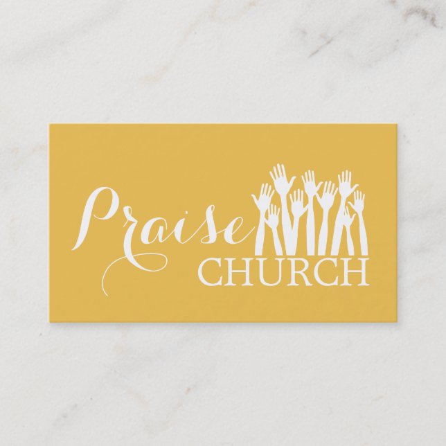 Yellow Praise Church Religion Christian Pastor Business Card (Front)