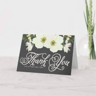 Yellow Pretty Anemones Floral Thank You Card