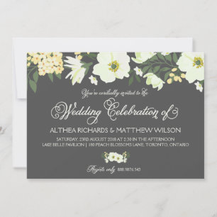 Yellow Pretty Anemones Floral Wedding II Invitation