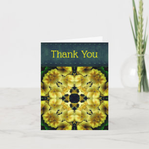 Yellow Primrose Abstract Floral Thank You Card