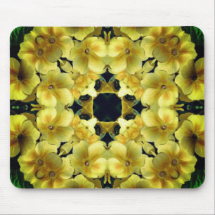 Yellow Primrose Abstract Flower Art  Mouse Pad