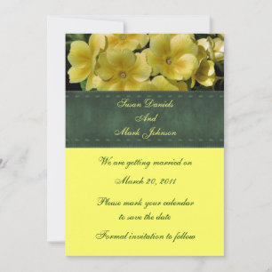 Yellow Primrose Floral Wedding Save The Date Invitation
