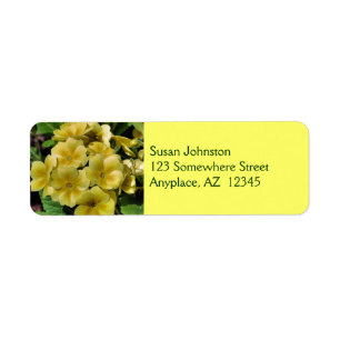 Yellow Primrose Flower Address Label Return Address Label